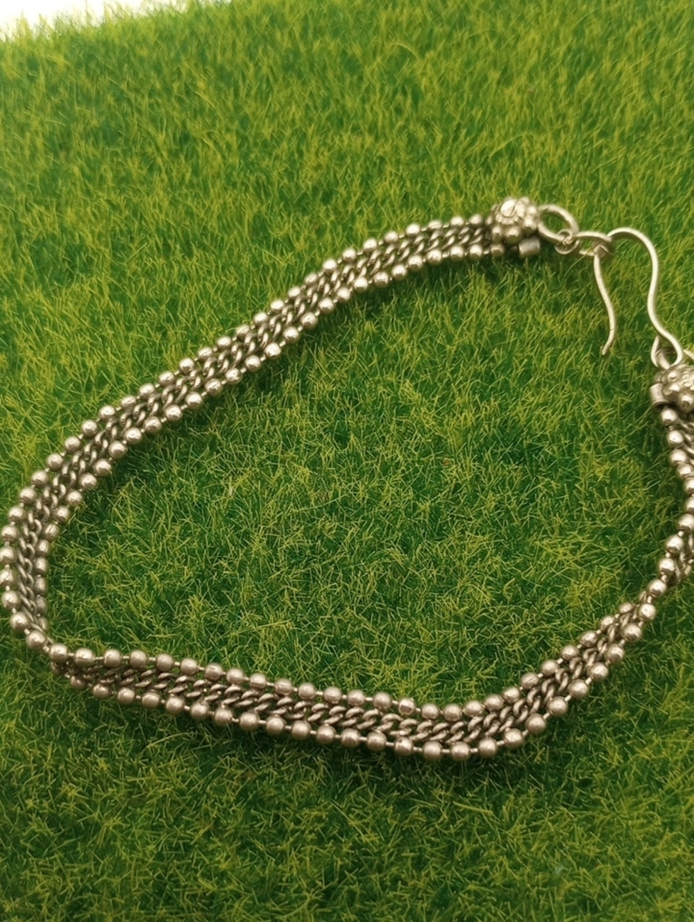 Silver Tone Estate Multi-Strand Beaded Bracelet - Women's Jewelry B1009